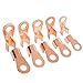70 PCS Open Barrel Terminals, Icstation Copper Wire Lugs Battery Cable Lugs 10A 20A 30A 40A 50A Current Capacity Wire Crimp Copper Terminal Connerctor