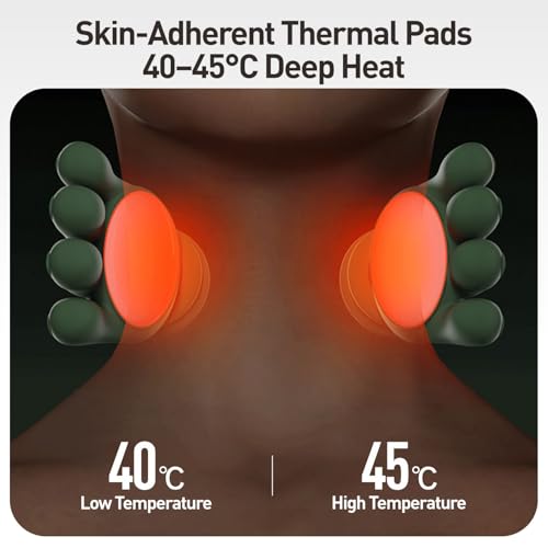 Neck and Shoulder Massager with Heat, Electric Shiatsu-Style Massage | Cordless Wearable Design – Use 5V/2A Standard USB Charger Only