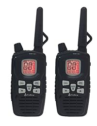 Cobra Radio de dos vías 35-mile 22 canales FRS/GMRS, resistente al agua IP54 y Dustrproof, a la intemperie y radio de emergencia, baterías recargables, negro
