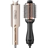 TYMO Styling Bundle: Gold CurlPro Plus Auto Curling Iron for Long Hair &amp; 4-in-1 Blow Dryer Brush Volumizer Kit