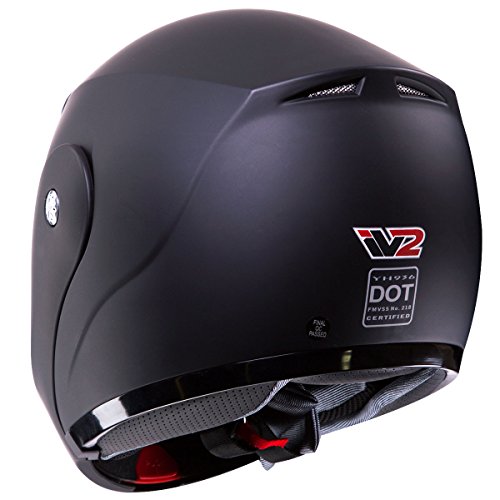 IV2 Bluetooth Compatible Modular Flip up Motorcycle Helmet Matte Black