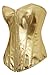 Alivila.Y Fashion Womens Sexy Steampunk Gothic Faux Leather Boned Corset 2340A-Gold-2XL