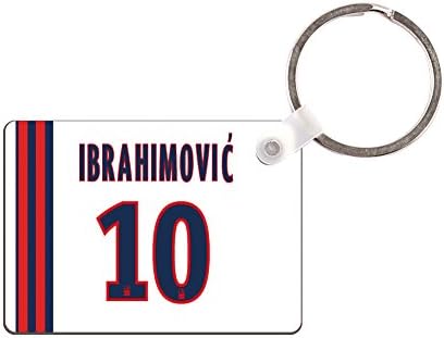 Zeppole(TM) #10 Zlatan Ibrahimovic Away Key Chains Luggage Tags by MDF Board
