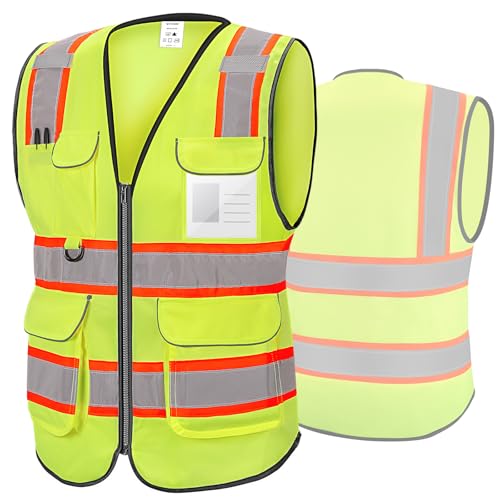 TICONN Reflective Safety Vest High Visibility Class II Mesh Vest for Women & Men Meets ANSI Standards