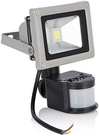 Musuger 10 watt Super Bright Outdoor High Power IR Motion Sensor LED Flood Light with Fixture PIR Floodlight Daylight White 6000K Waterproof 85V-265V AC