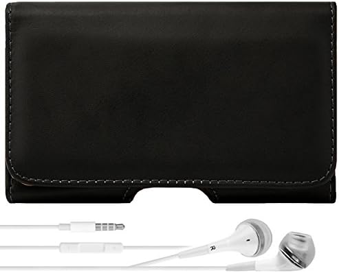 iPhone 7 Plus Case Vegan Nylon Hip Leather Holster, Protective Tough Horizontal Hip Pouch [CEL331] + VG Headphones