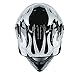 TCT-MOTORPARTS DOT Youth Kids Helmet Motocross ATV Helmets Offroad Street Dirt Bike Go-Kart BMX MX Full Face Helmet Black Skull Medium Size