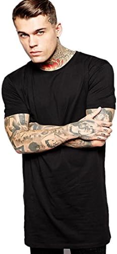 Punkool mens short sleeve cotton t shirt (XXL, black)