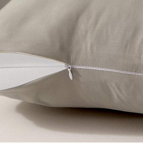 NANKO Set 2 Bed Pillow Case/Sham - 20x 30 Queen Size Pillowcases, Gray Plaid - Thumbnail 2