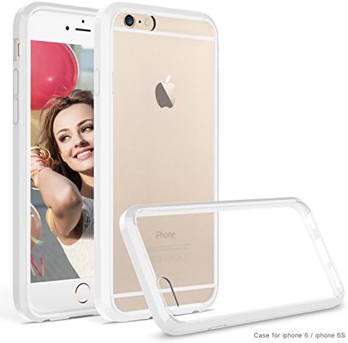 iPhone 6 case,iPhone 6S case AUMI Crystal Clear Shock-Dispersion Technology Scratch Resistant Bumper Case with Clear Back Panel for iPhone 6 6S (White)