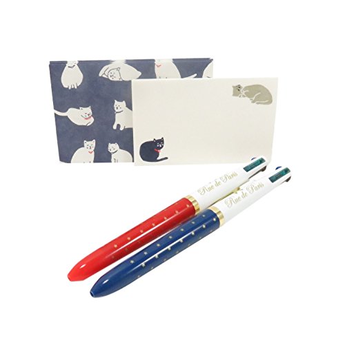 Mini cat stationery 3 5/8" x 2 1/4" blue and …