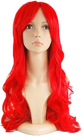 Tomorrow Lover New Hot Long Red Curly Little Mermaid Princess Ariel Synthetic Cosplay Full Wig/wigs+ Free Wig Cap (Red)