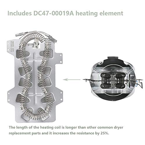 KONDUONE DC97-14486A Dryer Heating Element Assembly Replacement for Samsung Includes DC47-00019A Element, DC47-00018A Thermostats DC96-00887A Thermal Fuse Replace DC97-08891A DC9714486A DC97-14486D