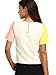 Romwe Womens Color Block Short Sleeve Back Zipper T-Shirt Top Blouse Muliticolored S
