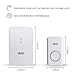 Wireless Doorbell, 1 [Self-Powered] Push Button and 1 Plug-in Receiver, Waterproof Chime Kit with 58 Chimes & 4 Level Volume LED Flash White, No Battery Required