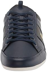 Lacoste Mens Chaymon Sneakers, Navy/Black, 9.5
