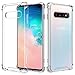 MoKo Compatible with Samsung Galaxy S10 Plus Case, Clear Reinforced Corners TPU Bumper + Anti-Scratch Rugged Transparent Hard Panel Cover Fit with Samsung Galaxy S10+ 6.4 inch 2019 - Crystal Clear