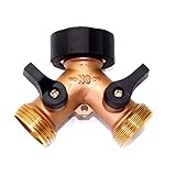 2wayz 2 Way Brass Hose Splitter. Super Heavy Duty Connector Will Keep You Dry as a Bone & Get The Job Done! Rubber Shut Off Valves Included, Fits ¾" Hoses. Metal Tap Diverter Y Valve Never Leaks!
