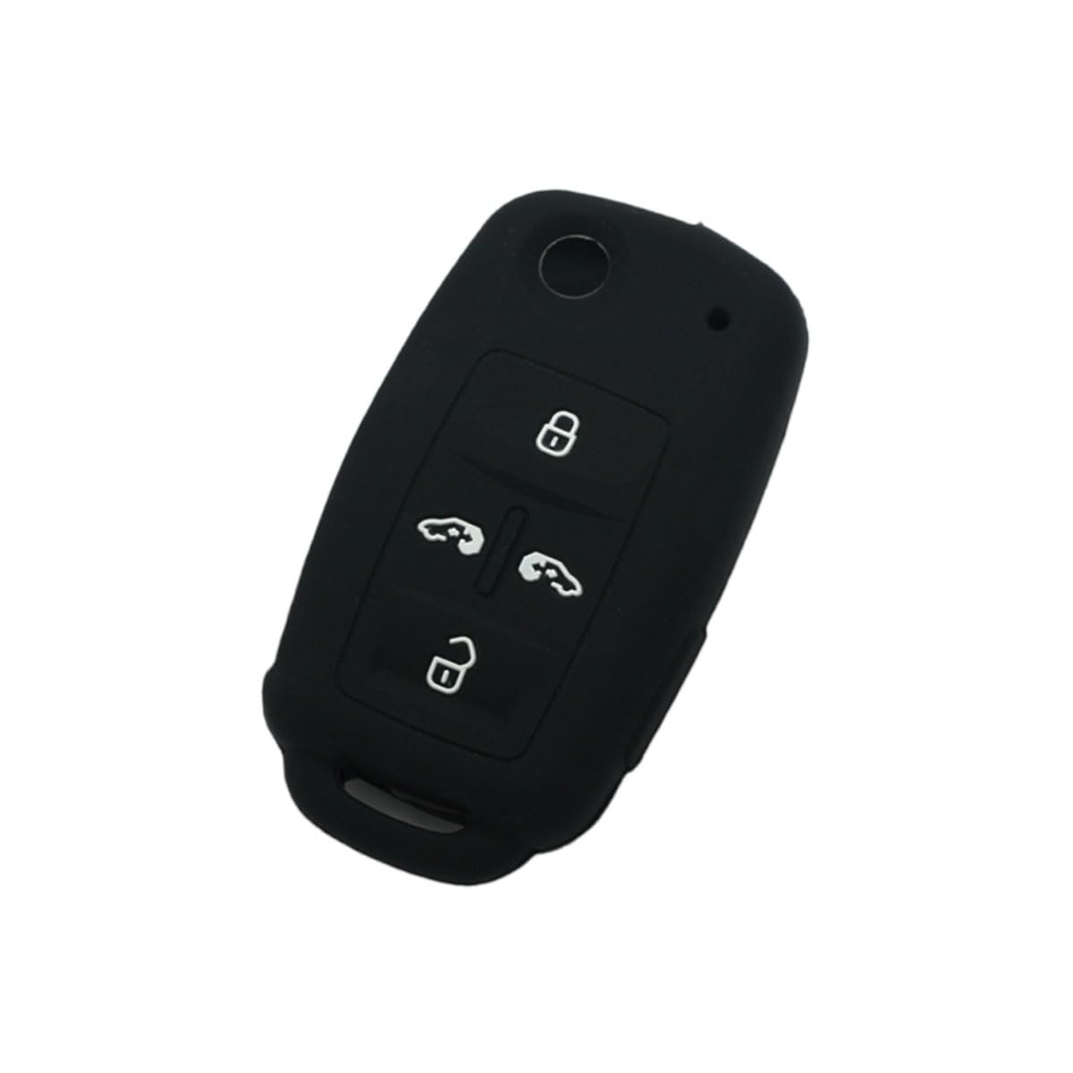 BROVACS Silicone Cover Protector Case Holder Skin Jacket Compatible with VOLKSWAGEN Sharan Caravelle SEAT 5 Button Flip Remote Key Fob 4+1 BTN CV4806 Black