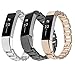 Metal Bands for Fitbit Alta, SailFar 3PCS Stainless Steel Replacement Accessory Bracelet Strap Wrist Watch Band Small Large for Fitbit Alta, Men/Women, Silver, Rose Gold,Black