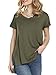 Florboom Basic V Neck Short Sleeve Loose Fitted Cotton T-Shirt for Women