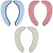 saounisi Toilet Seat Cushion,Adult Pink Bathroom Set Pad Cover Padded Thick Warm Soft Fuzzy Round Elongated Washable Disposable Stickers Large Blue/Beige/Pink 3 Pack
