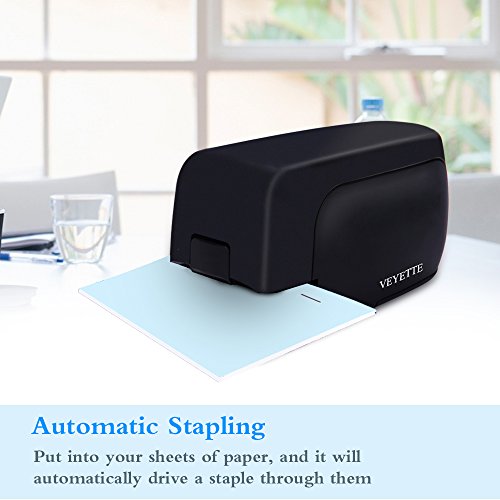 Electric Stapler, VEYETTE Black High Impact Stapler with Adapter for Office Home School Use, 15 to 20 Sheets