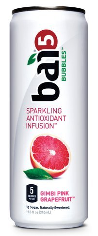 Bai5 Bubbles Sparkling Antioxidant Infusion, Gimbi Pink Grapefruit,11.5 Fl Oz (24 Count)