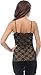 Sheer Extra Long Lace Cami w/Adjustable Straps, L, Black