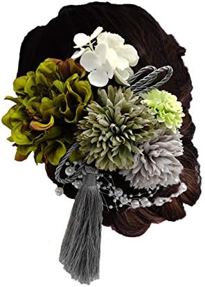 髪飾りセット ヘアアクセサリー 高級造花 ピンポンマム タッセル アジサイピック パールシャワー付き 着物 浴衣