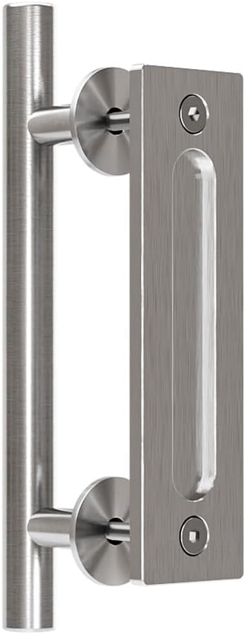 TSMST 24CM Sliding Door Handle Double Sided Barn Door Handle Embedded Invisible Stainless Steel — image 1