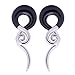 BodyJ4You 2PC Glass Ear Tapers Plugs 4G-16mm Black Metallic Spiral Gauges Piercing Jewelry Set