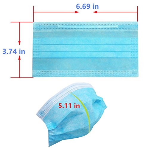 Maryger Disposable Procedure Surgical Face Mask 50 Counts (Blue)