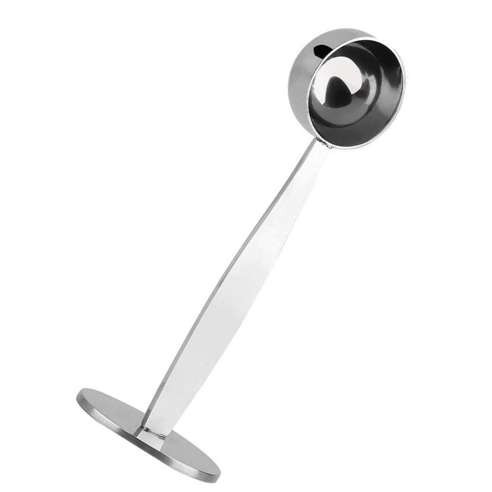 Coffee Scoop 2-in-1 Stand Coffee Measure Spoon Espresso Stamp Stainless Steel Coffee Scoop Measuring and Tamping Coffee Spoon