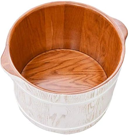 WYNZYYX Foot Tub, Wooden Foot Basin Solid Wood Foot Bath Pedicure Bowl Spa Massage Pedicure Barrel