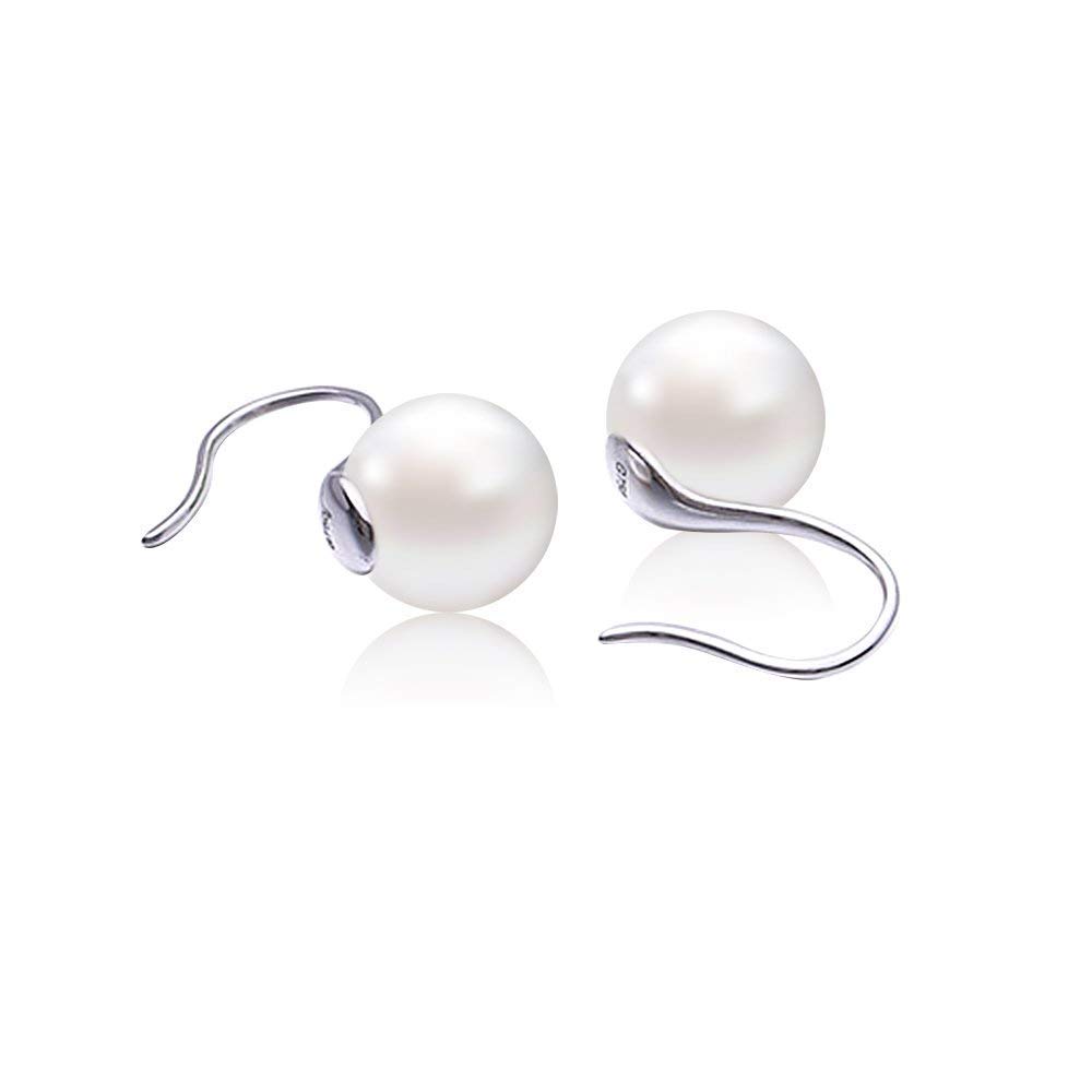 Ohrringe Damen Perle 925 Sterling Silber Tropfen Ohrringe mit Süßwasser Zuchtperle Haken Ohrringe für Damen