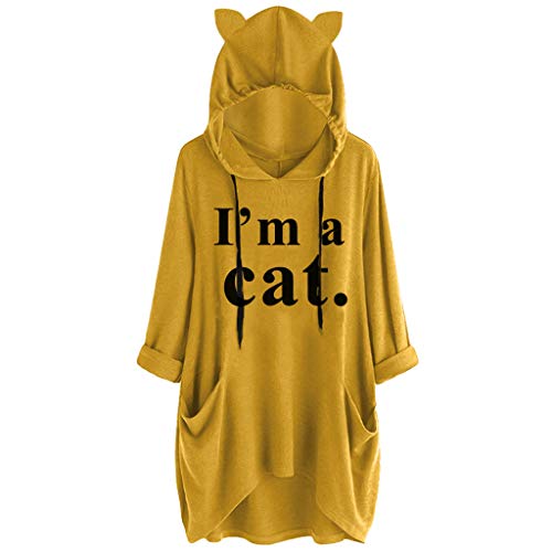 New in HAALIFE◕‿ Womans Hoodie cat Ear Long Sleeve Casual Pullover I Do Want I Want-Hoodie Blouse with Pocket - Thumbnail 5