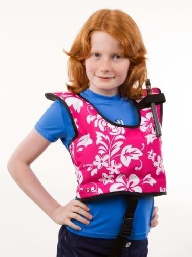 Pink Hawaiian Floral Inflatable Child Snorkel Vest by Rock N Sports
