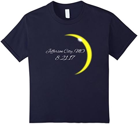 Kids Elegant Eclipse 8/21/17 Jefferson City, MO T-Shirt 12 Navy