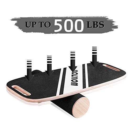 Wooden-Balance-Board-Stability-Core-Trainer-with-Handle-Solid-Wood-Board-with-Anti-Slip-Surface-Board-Exercise-Roller-for-Daily-Exercise-Challenging-Fitness-and-Balancing-Exercise-Fitness-Equipment