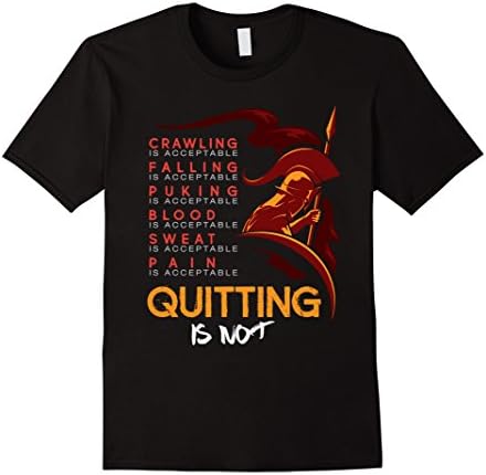Mens Quitting is not acceptable Spartan and Mud Race Shirt XL Black