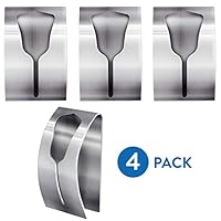 Tatkraft Ida Self Adhesive Hand Towel Holder, Hooks for Bathroom and Kitchen, Easy to Install, Stainless Steel, Set of 4