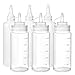 Squirt Condiment Plastic Squeeze Bottles - ack of 6 - for Ketchup, Mustard, BBQ, Dressing, Syrup, Sauce, Also Ideal for Paint and Glue (8oz 3 hinged lid and 3 screw-on caps)