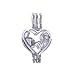 10pcs Love in Heart Pearl Cage Bright Silver Beads Cage Locket Pendant Jewelry Making-for Oyster Pearls, Essential Oil Diffuser, Fun Gifts (Love in Heart)