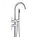 KES Brass Freestanding Bathtub Faucet Floor Mounted Bath Tub Filler Faucets with Hand Held Shower Head Chrome, L5801