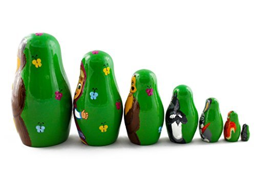 Bear Nesting Dolls Set 7 pcs - Figurines Matryoshka Nesting Doll - Home Decor - Handmade Nesting Dolls Gifts