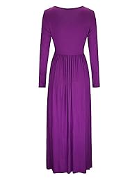 STYLEWORD Vestido largo de manga larga plisado casual para mujer con bolsillos