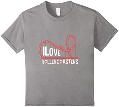 Kids I Love Rollercoasters T-Shirt 6 Slate