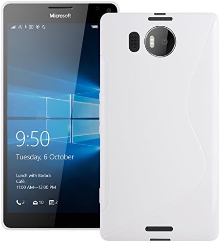 White S Curve XYLO-GEL Skin / Case / Cover for the Microsoft Lumia 950 XL Mobile Phone. Includes ClearICE Screen Protector.