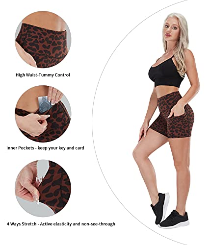 Fengbay 2 Packs Print Biker Shorts for Women 5\